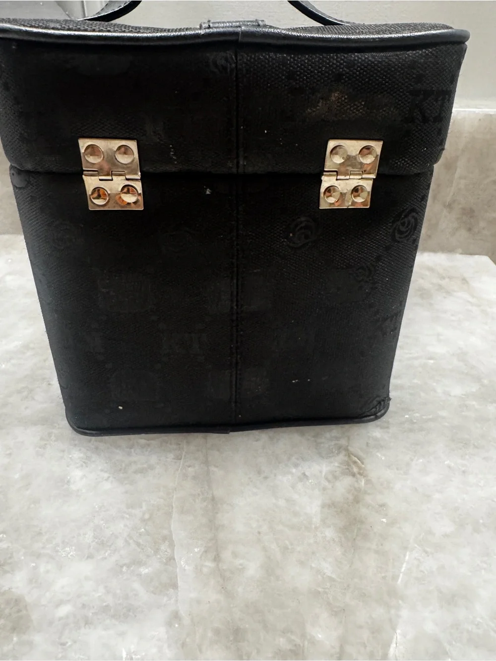 Sanrio Black Hello Kitty Structured Cosmetic Case with Top Handle (Rare)
